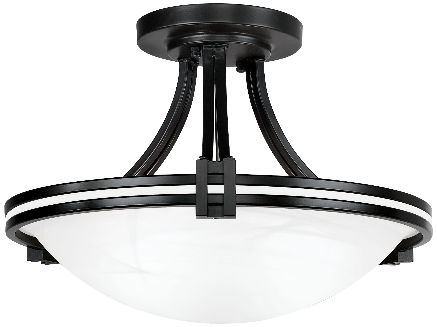 Possini Euro Deco Collection 16" Dark Bronze and White Glass