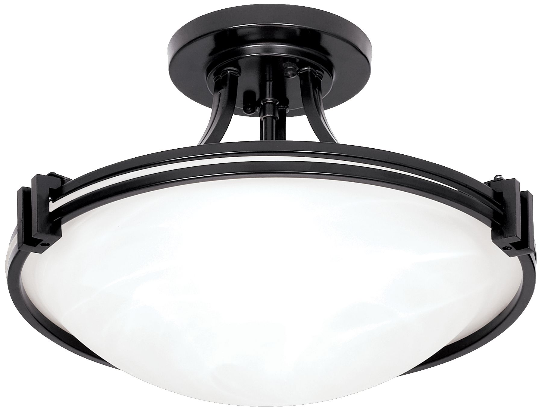 Image 6 Possini Euro Deco Collection 16" Dark Bronze and White Glass more views