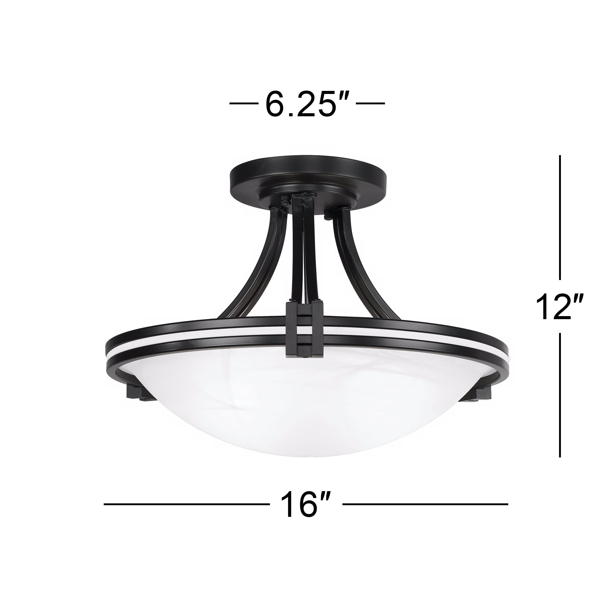 Image 7 Possini Euro Deco Collection 16" Dark Bronze and White Glass more views