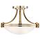 Possini Euro Deco Collection 16" Wide Warm Brass Bowl Ceiling Light