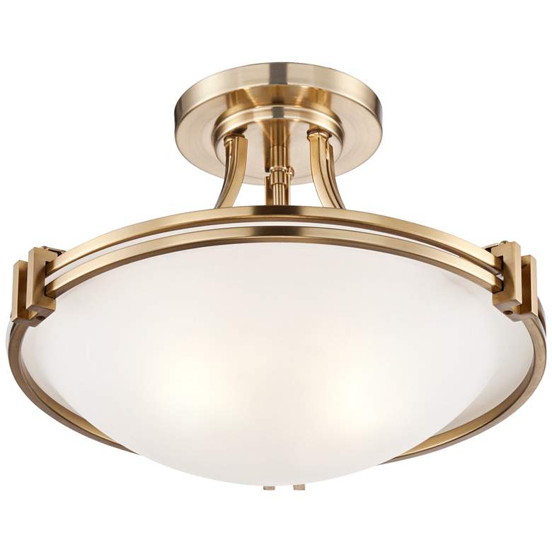 Image 5 Possini Euro Deco Collection 16" Wide Warm Brass Bowl Ceiling Light more views