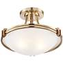 6_Possini Euro Deco Collection 16" Wide Warm Brass Bowl Ceiling Light more views