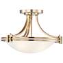 7_Possini Euro Deco Collection 16" Wide Warm Brass Bowl Ceiling Light more views