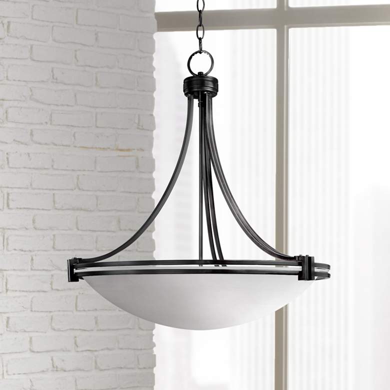 Image 1 Possini Euro Deco Dark Bronze 24 1/4" Wide Pendant Bowl Chandelier