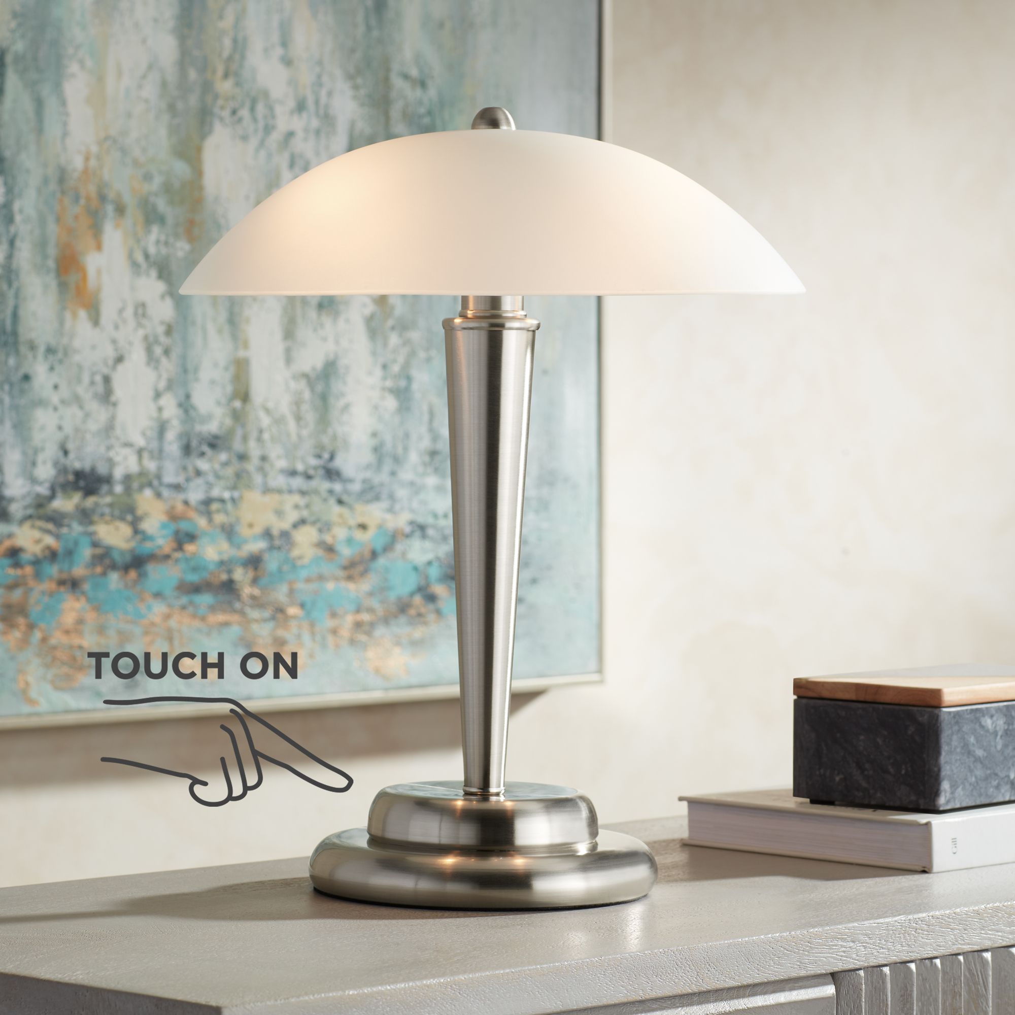 Image 7 Possini Euro Deco Dome 17" High Touch On-Off Accent Table Lamp more views