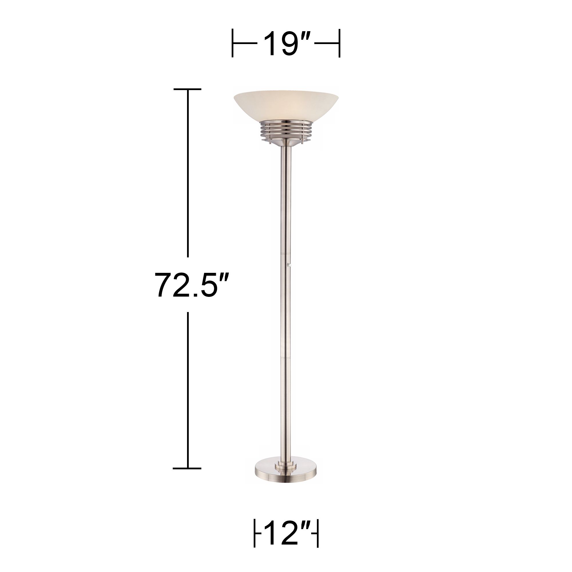 Image 6 Possini Euro Deco Light Blaster 72 1/2" Nickel 4-Light Torchiere Lamp more views