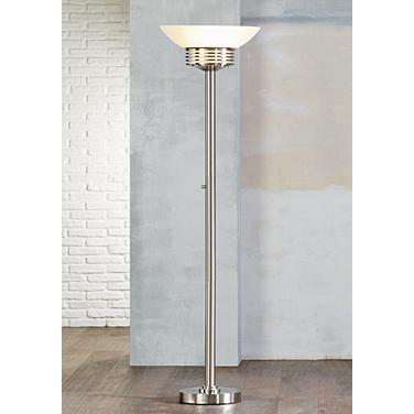 Possini Euro Deco Light Blaster 72 1/2" Nickel 4-Light Torchiere Lam