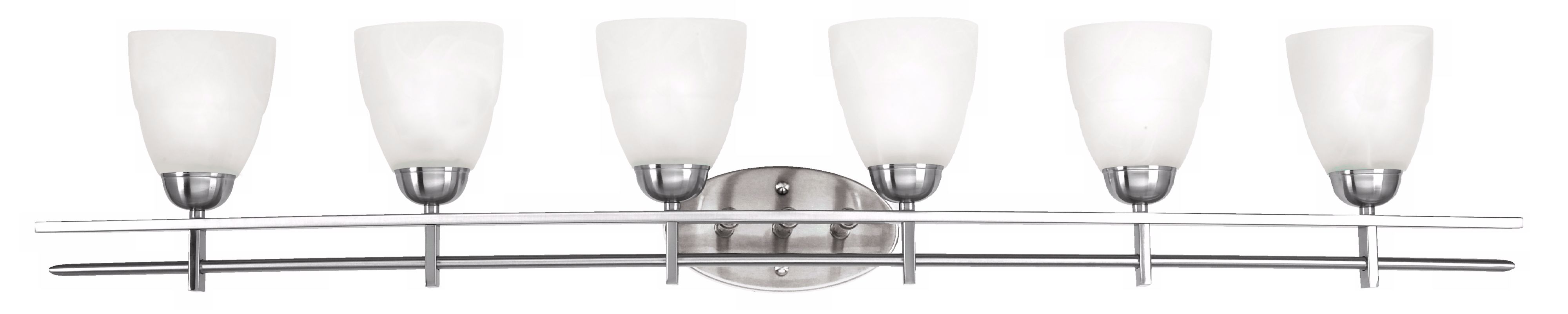 Possini Euro Deco Nickel 50 1/2" Wide Six Light Bath Light