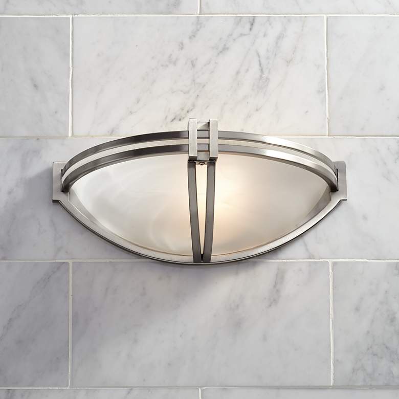 Image 1 Possini Euro Deco Nickel Collection 13 3/4" Wide Wall Sconce
