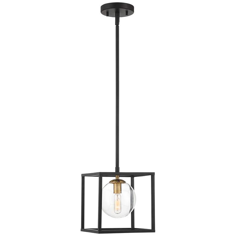 Image 5 Possini Euro Delaney 8" Wide Black Open Square Mini Pendant Light more views