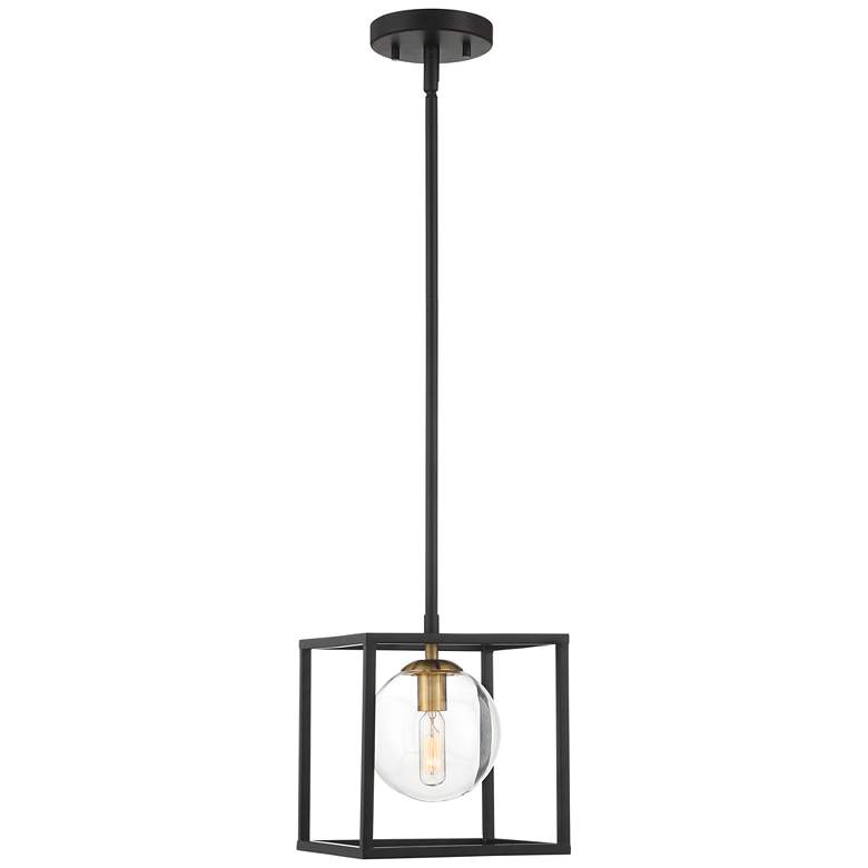 Image 5 Possini Euro Delaney 8 inch Wide Black Open Square Mini Pendant Light more views