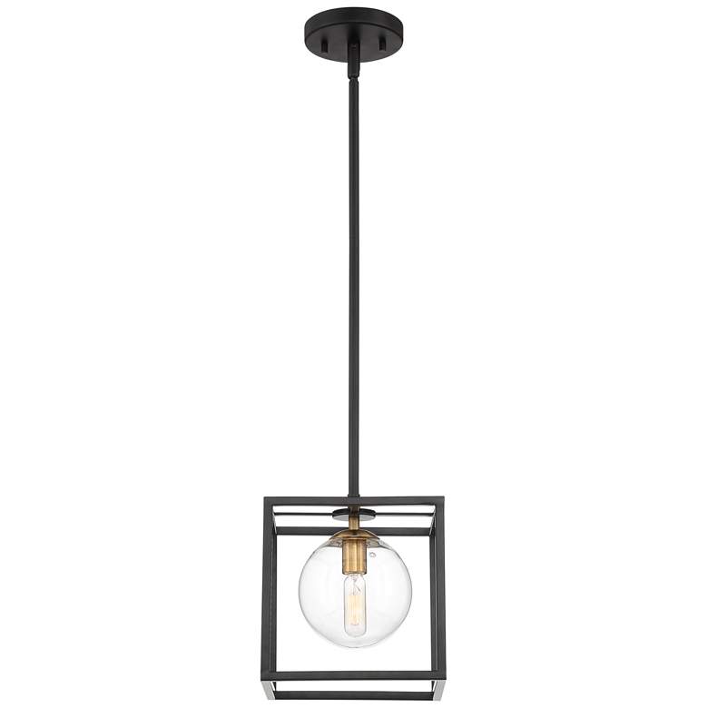 Image 6 Possini Euro Delaney 8" Wide Black Open Square Mini Pendant Light more views