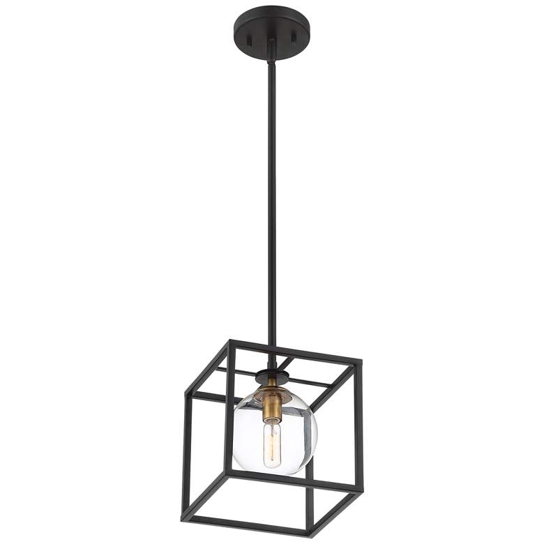 Image 7 Possini Euro Delaney 8" Wide Black Open Square Mini Pendant Light more views