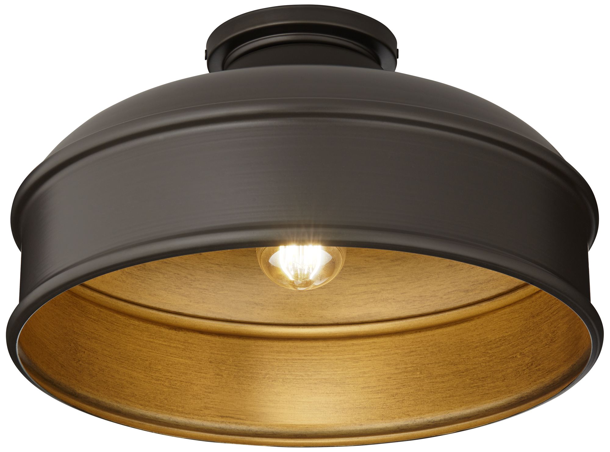 Image Possini Euro Delaware 8 1/2" High Mission Bronze Ceiling Light