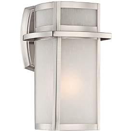 Image3 of Possini Euro Delevan 11 1/4" High Brushed Nickel Outdoor Wall Light