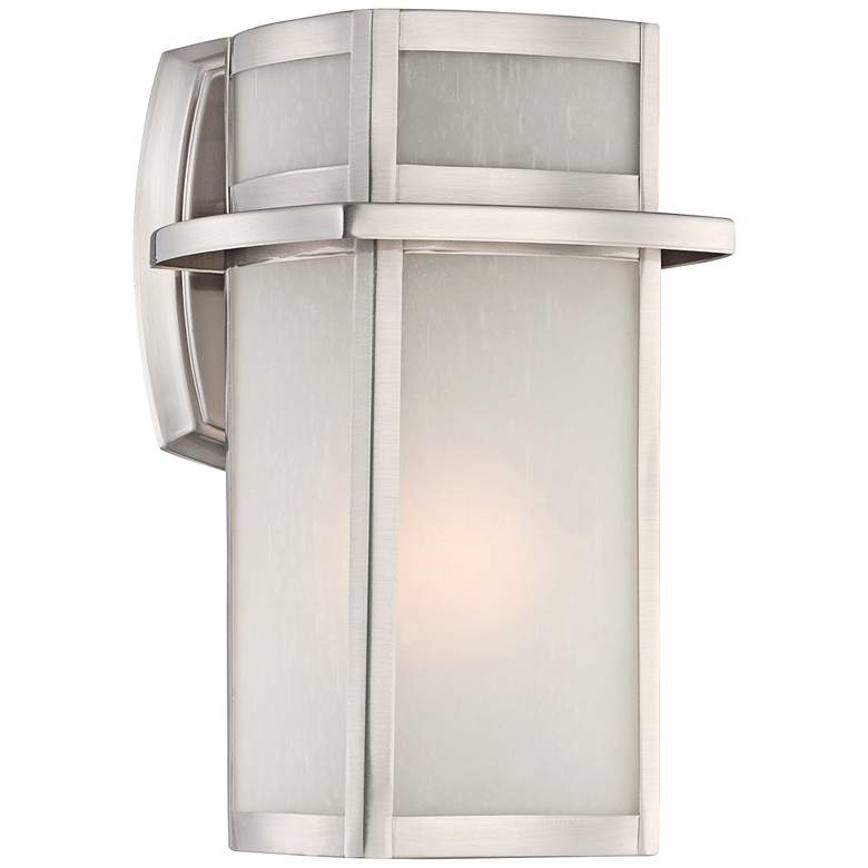 Image 3 Possini Euro Delevan 11 1/4" High Brushed Nickel Outdoor Wall Light