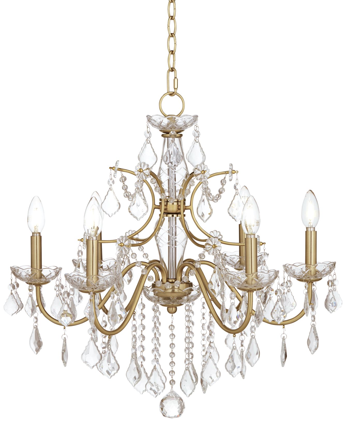 Image 2 Possini Euro DeMallo 26" Gold 6-Light Crystal Chandelier
