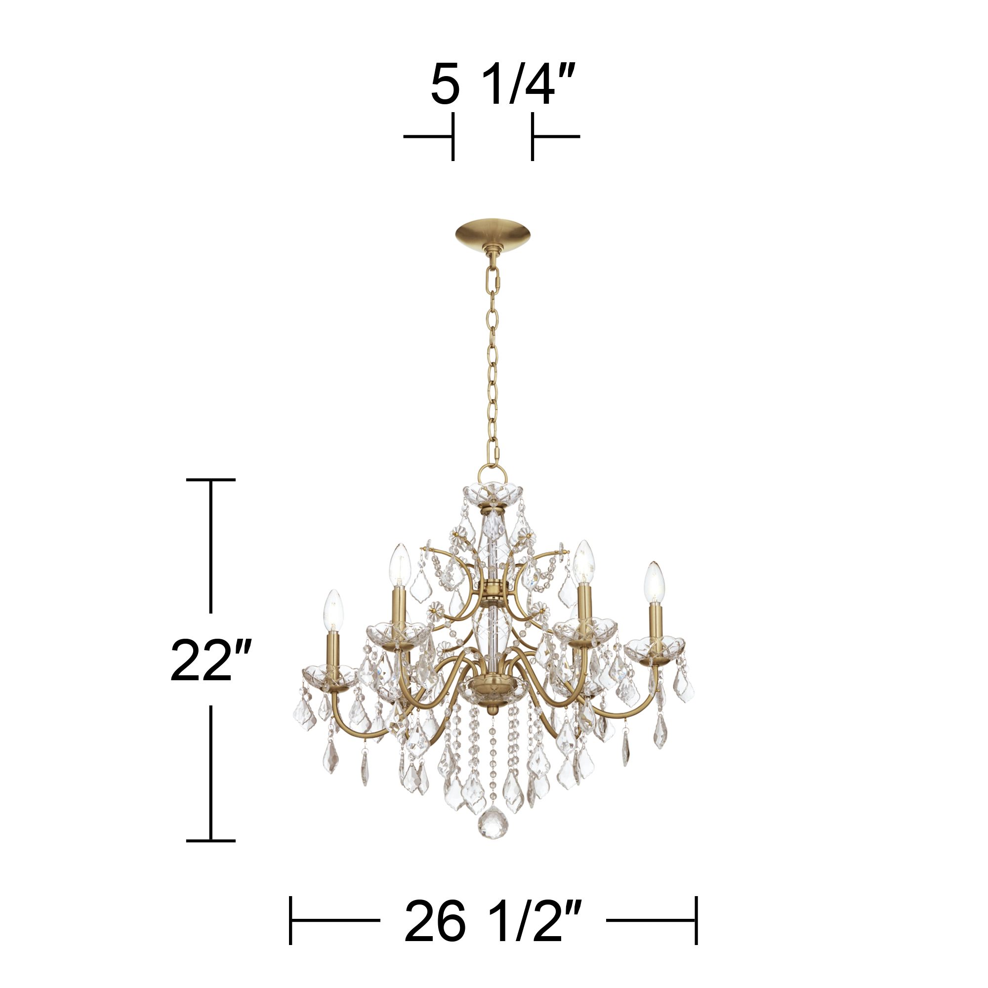 Possini Euro DeMallo 26" Gold 6-Light Crystal Chandelier