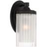 Possini Euro Dembry 10 1/4" High Black and Glass Wall Sconce