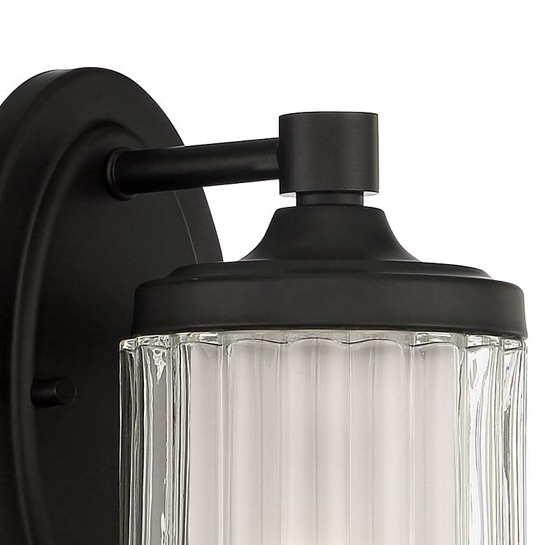 Possini Euro Dembry 10 1/4&quot; High Black and Glass Wall Sconce more views
