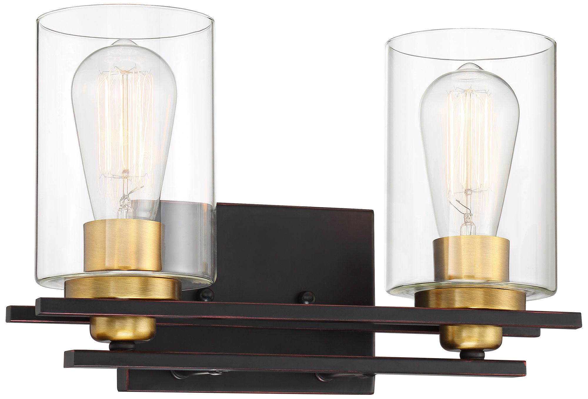 Possini Euro Demy 14" Wide Bronze and Gold 2Light Vanity Bath Light