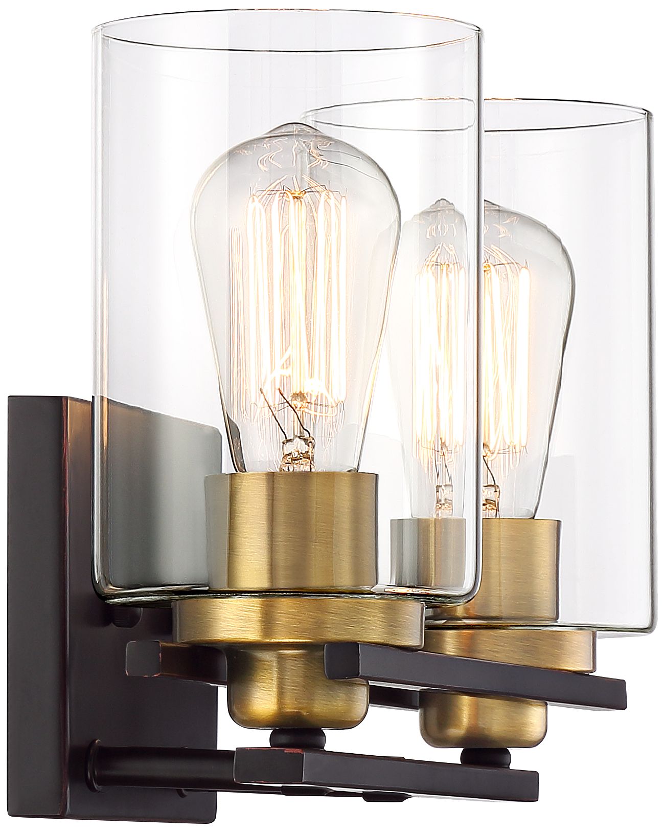 Possini Euro Demy 14" Wide Bronze and Gold 2Light Vanity Bath Light