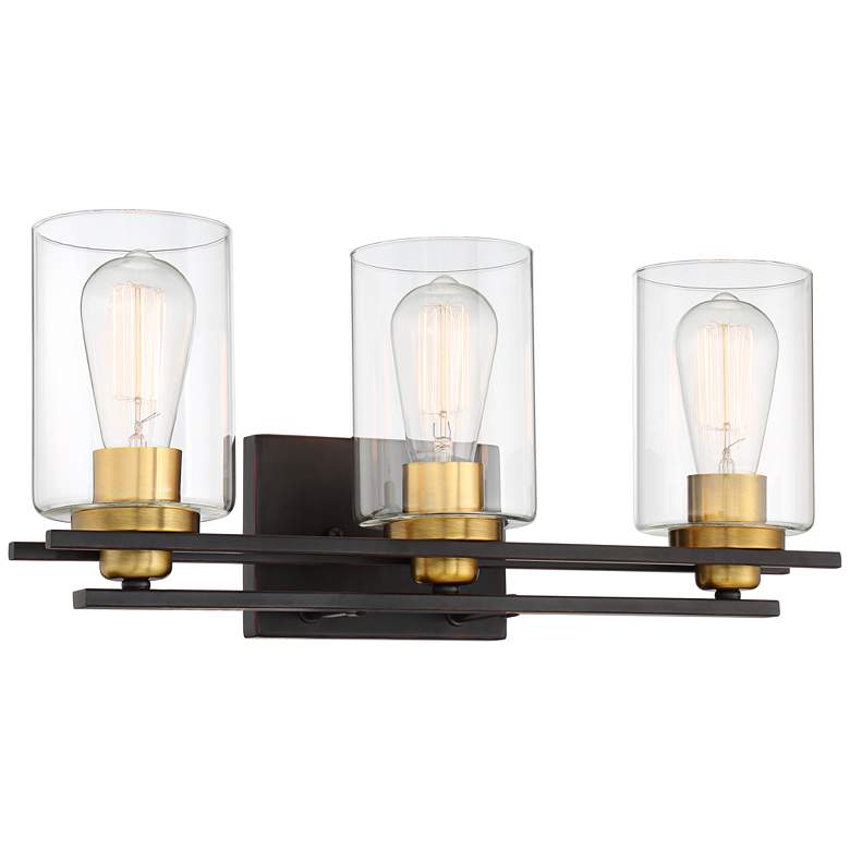 Image 4 Possini Euro Demy 20" Wide Bronze and Gold 3-Light Bath Light more views