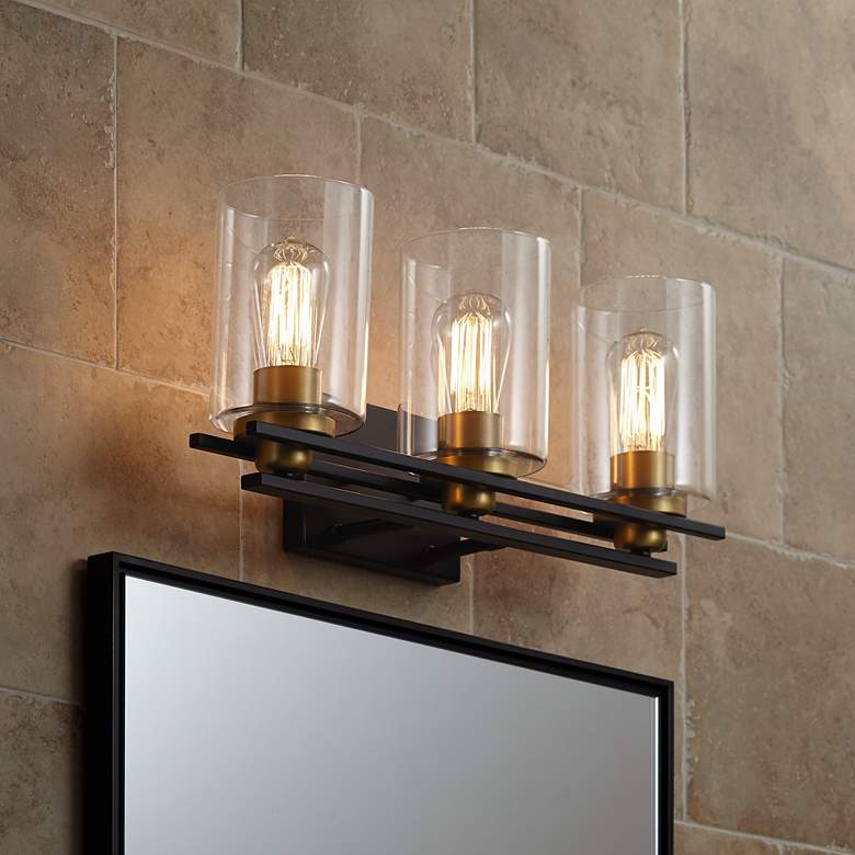 Image 7 Possini Euro Demy 20" Wide Bronze and Gold 3-Light Bath Light more views