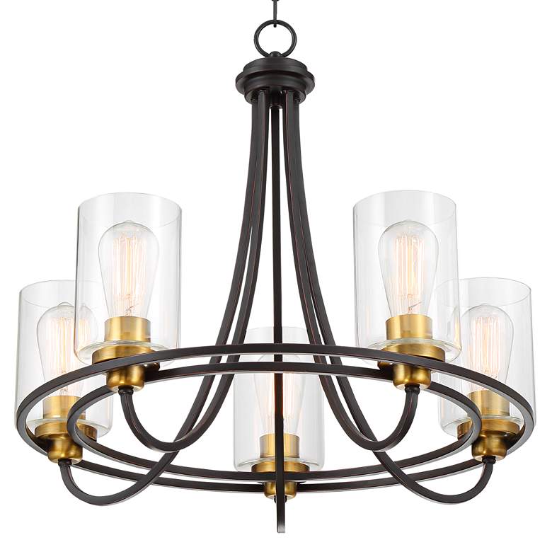 Image 6 Possini Euro Demy 23 inch Wide Oil-Rubbed Bronze 5-Light Ring Chandelier more views