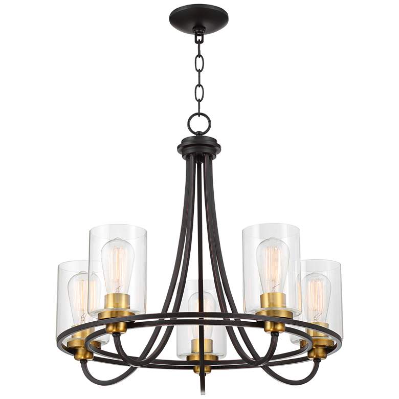 Image 7 Possini Euro Demy 23 inch Wide Oil-Rubbed Bronze 5-Light Ring Chandelier more views