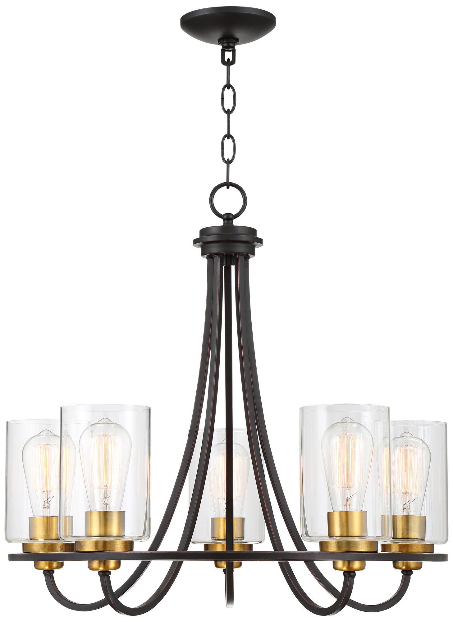 Possini Euro Demy 23" Wide Oil-Rubbed Bronze 5-Light Ring Chandelier in scene