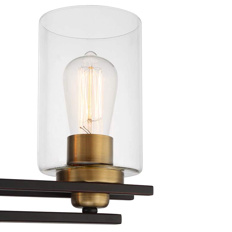 Image 3 Possini Euro Demy 27"W Bronze and Gold 4-Light Bath Light more views