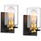 Possini Euro Demy 8 3/4" High Bronze and Gold Wall Sconce Set of 2