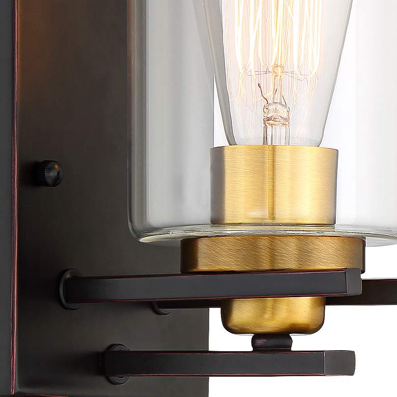 Image 3 Possini Euro Demy 8 3/4" High Bronze and Gold Wall Sconce more views