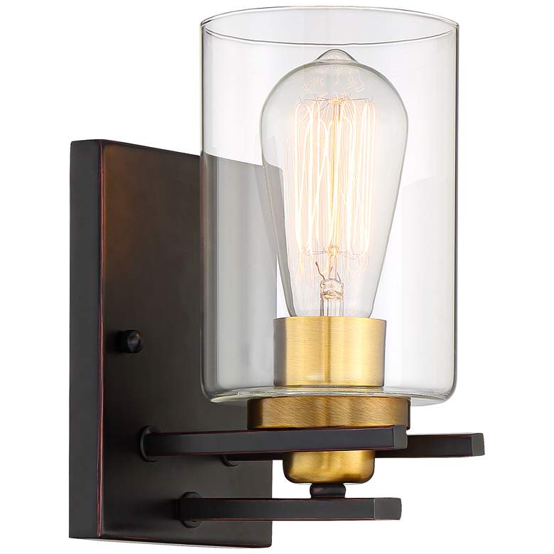 Image 5 Possini Euro Demy 8 3/4" High Bronze and Gold Wall Sconce more views