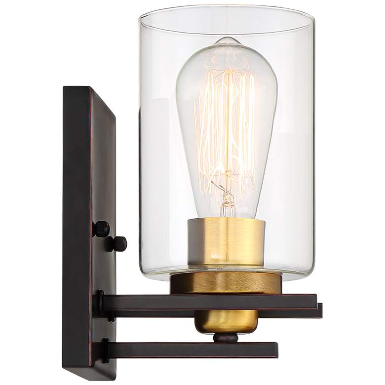 Image 6 Possini Euro Demy 8 3/4" High Bronze and Gold Wall Sconce more views