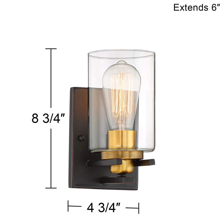 Image 7 Possini Euro Demy 8 3/4" High Bronze and Gold Wall Sconce more views