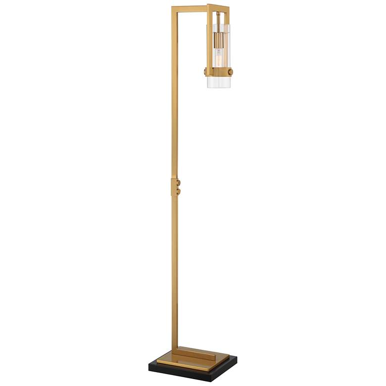 Image 2 Possini Euro Denali 61 inch Warm Gold Floor Lamp with Glass Shade