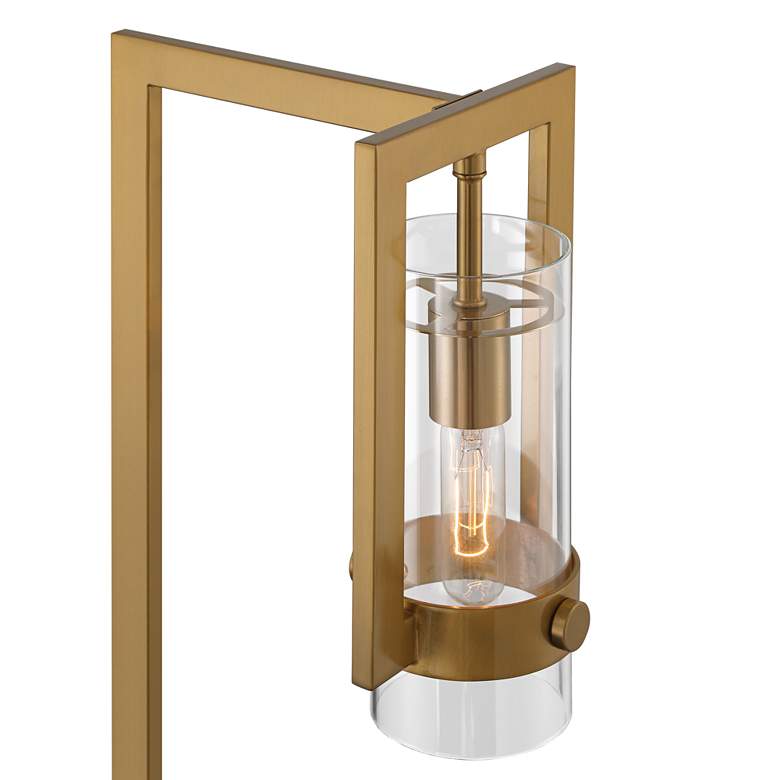 Image 4 Possini Euro Denali 61" Warm Gold Floor Lamp with Glass Shade more views