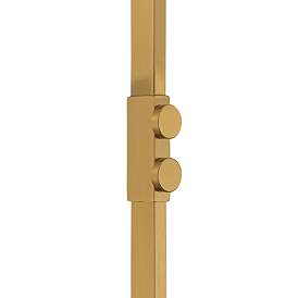 Image5 of Possini Euro Denali 61" Warm Gold Floor Lamp with Glass Shade more views
