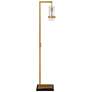 Possini Euro Denali 61" Warm Gold Floor Lamp with Glass Shade