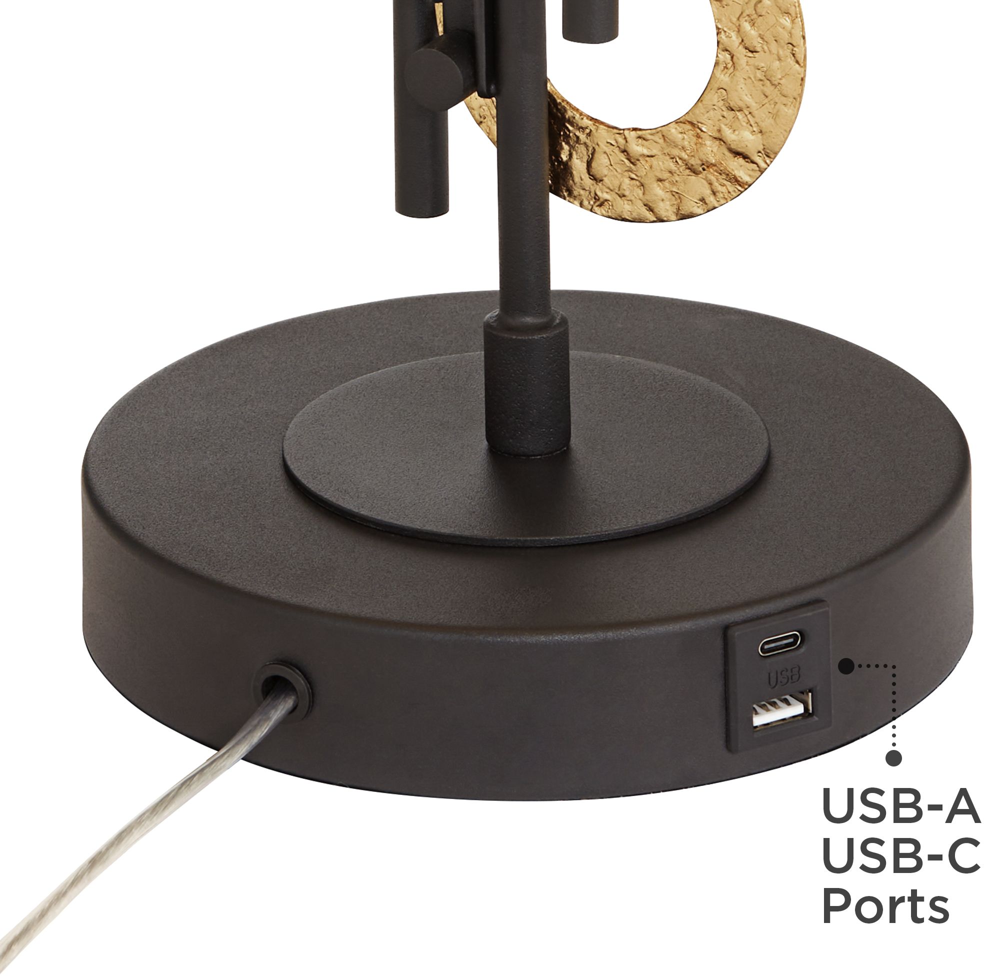 Image 5 Possini Euro Denbrough  30" Geometric Sculpture Dual USB Table Lamp more views