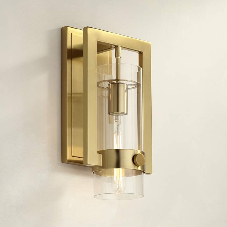 Image 1 Possini Euro Derina 14 inch High Gold Wall Sconce