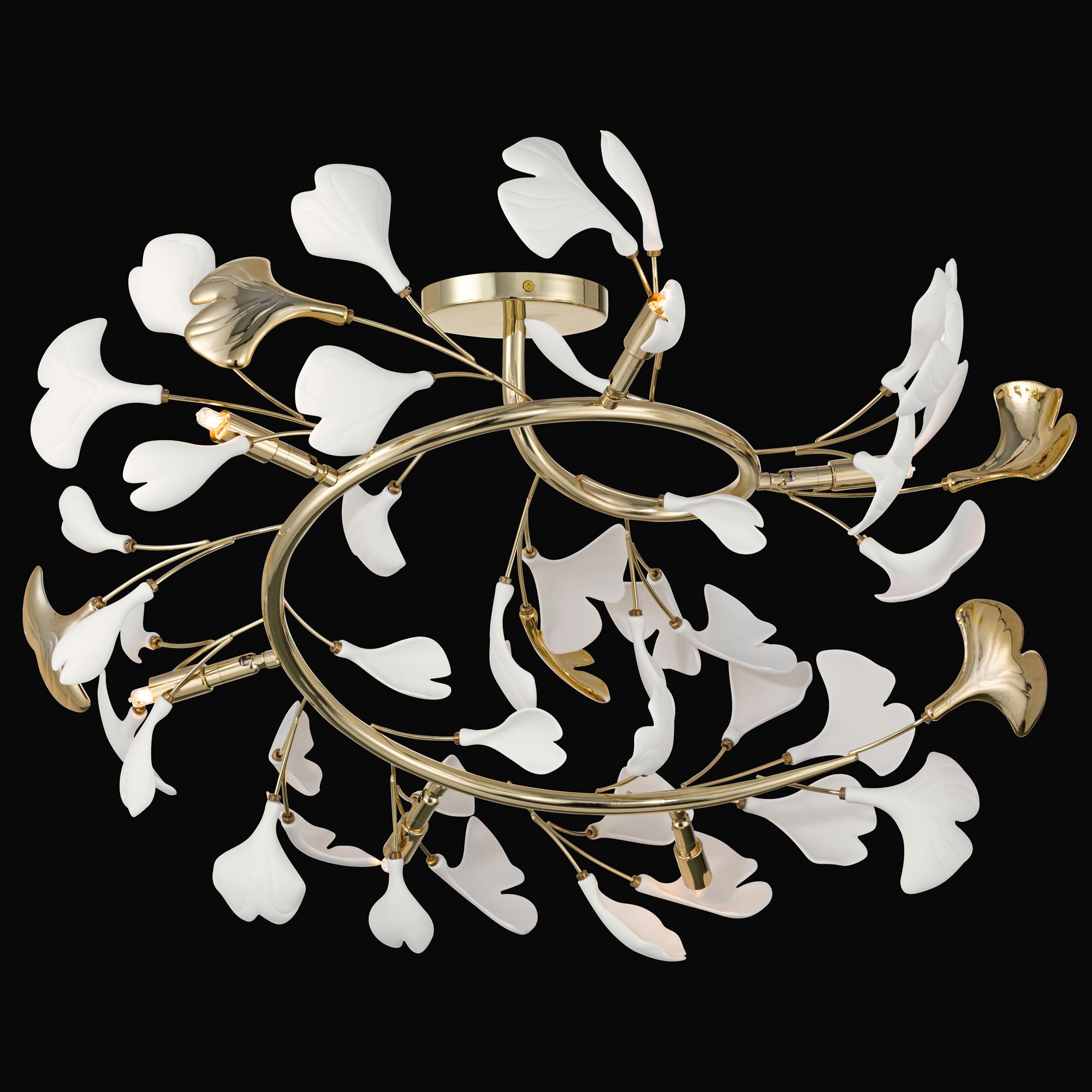 Possini Euro Descanso 24"W Gold and Ceramic 6-Light Ceiling Light