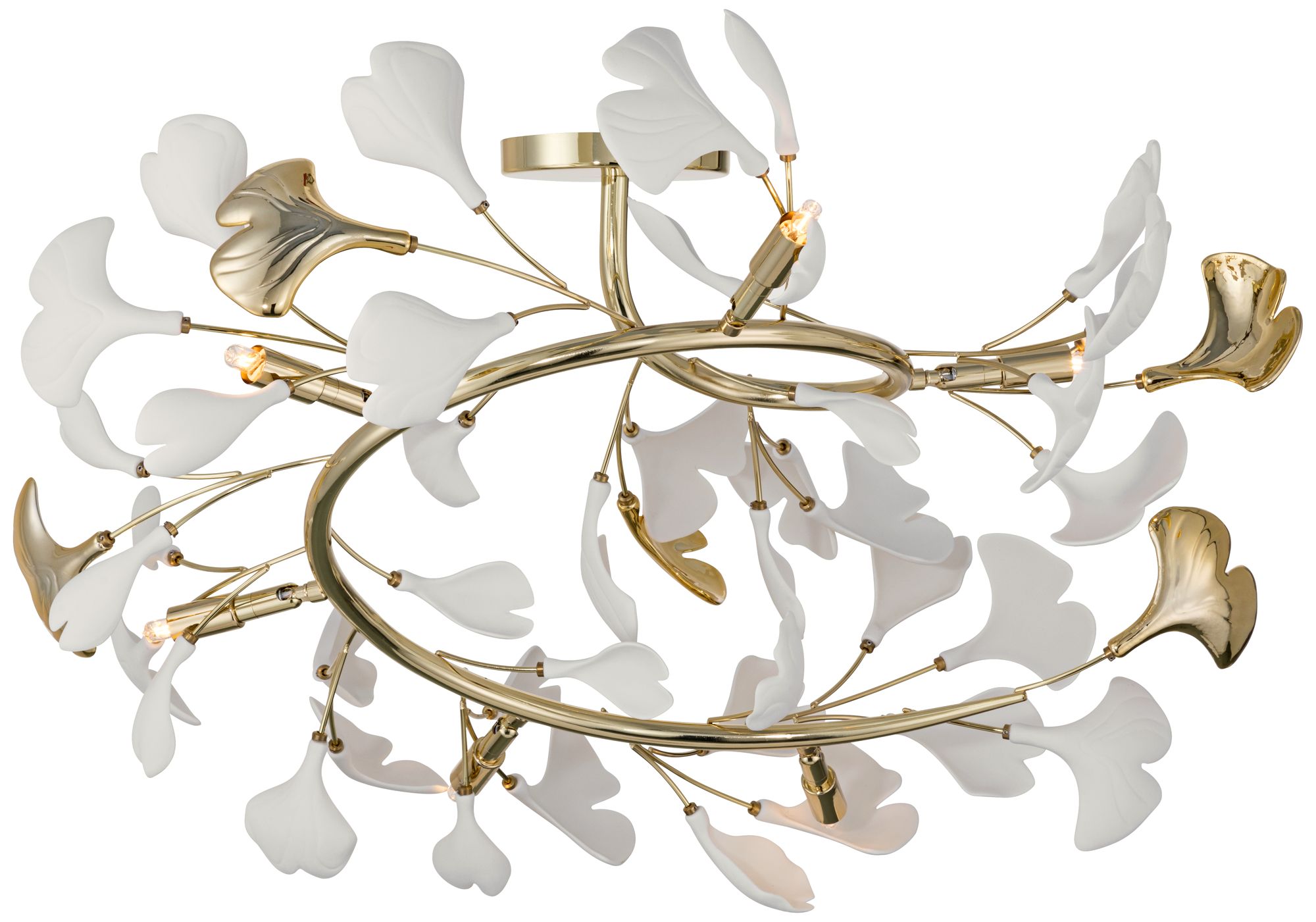 Watch A Video About the Possini Euro Descanso Gold and Ceramic 6 Light Ceiling Light