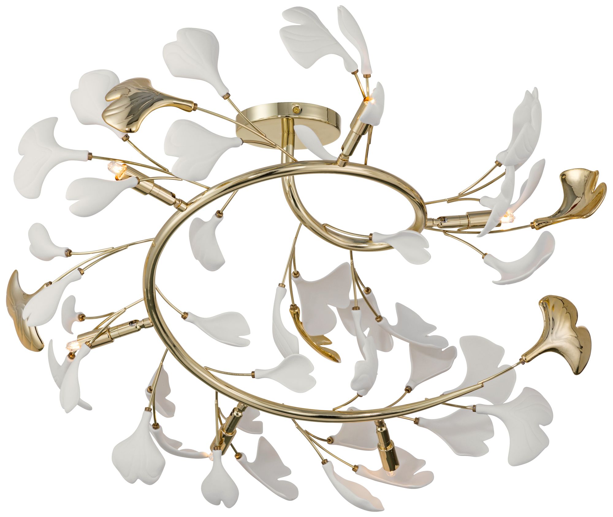 Watch A Video About the Possini Euro Descanso Gold and Ceramic 6 Light Ceiling Light