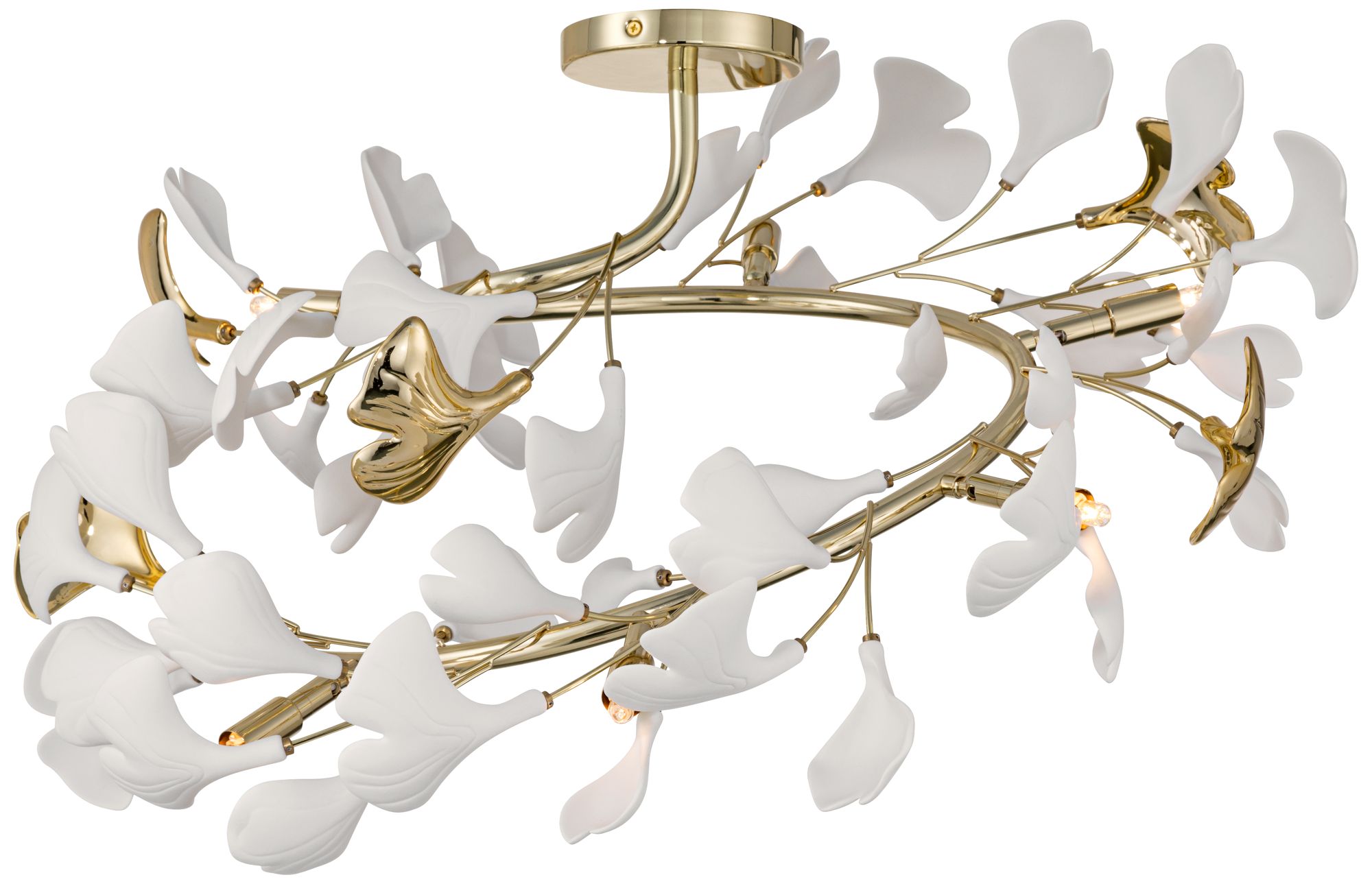 Watch A Video About the Possini Euro Descanso Gold and Ceramic 6 Light Ceiling Light