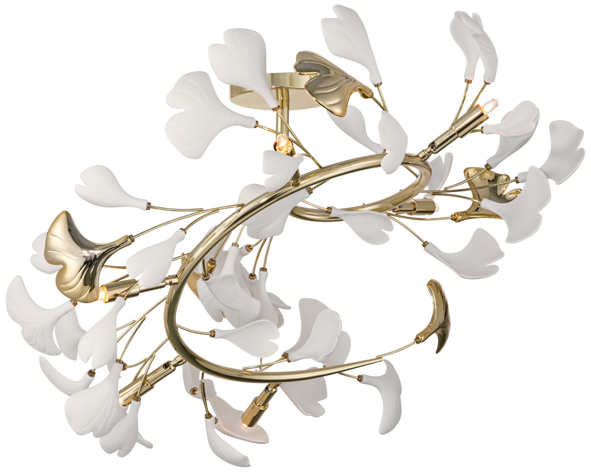 Watch A Video About the Possini Euro Descanso Gold and Ceramic 6 Light Ceiling Light