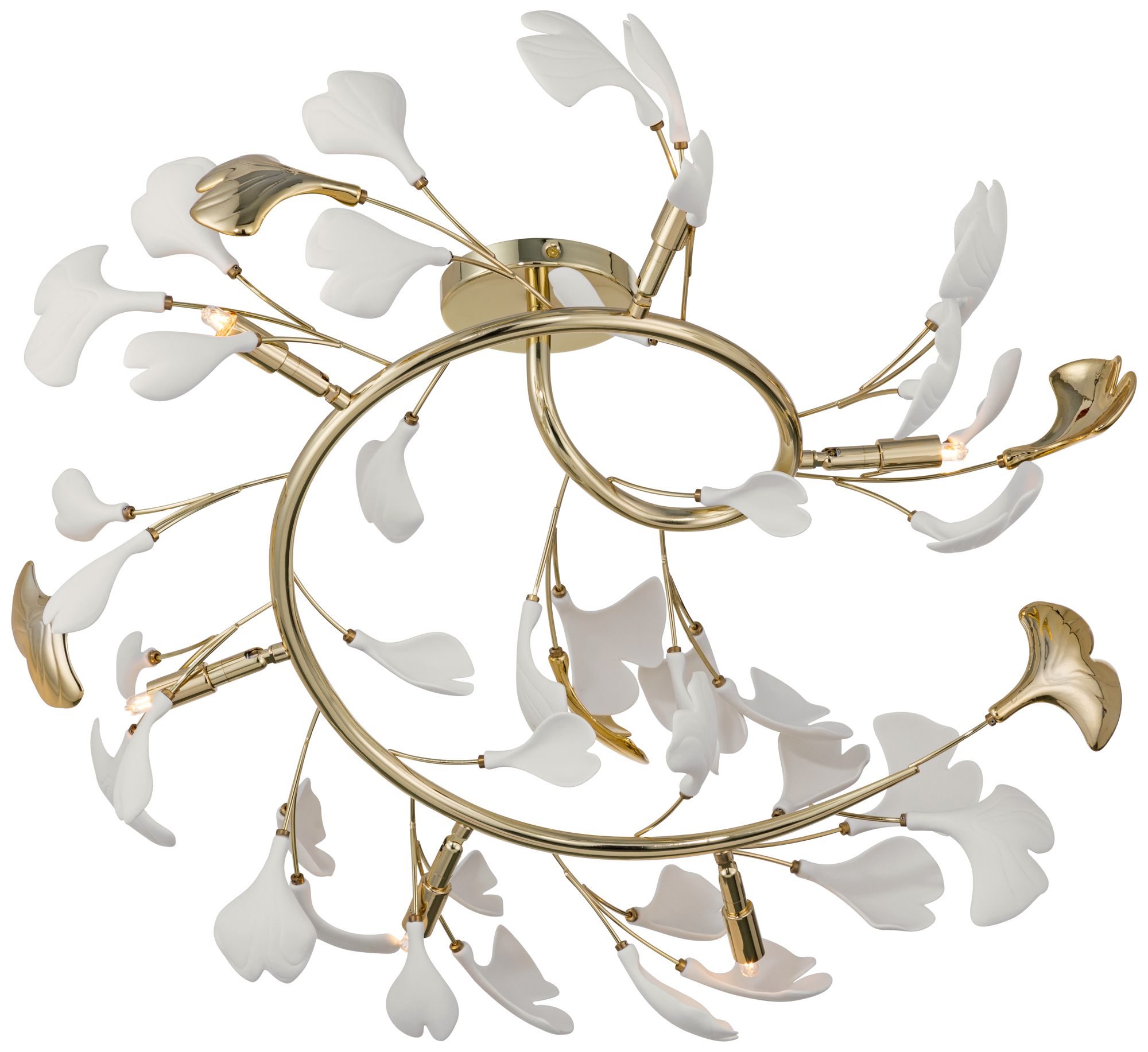 Watch A Video About the Possini Euro Descanso Gold and Ceramic 6 Light Ceiling Light