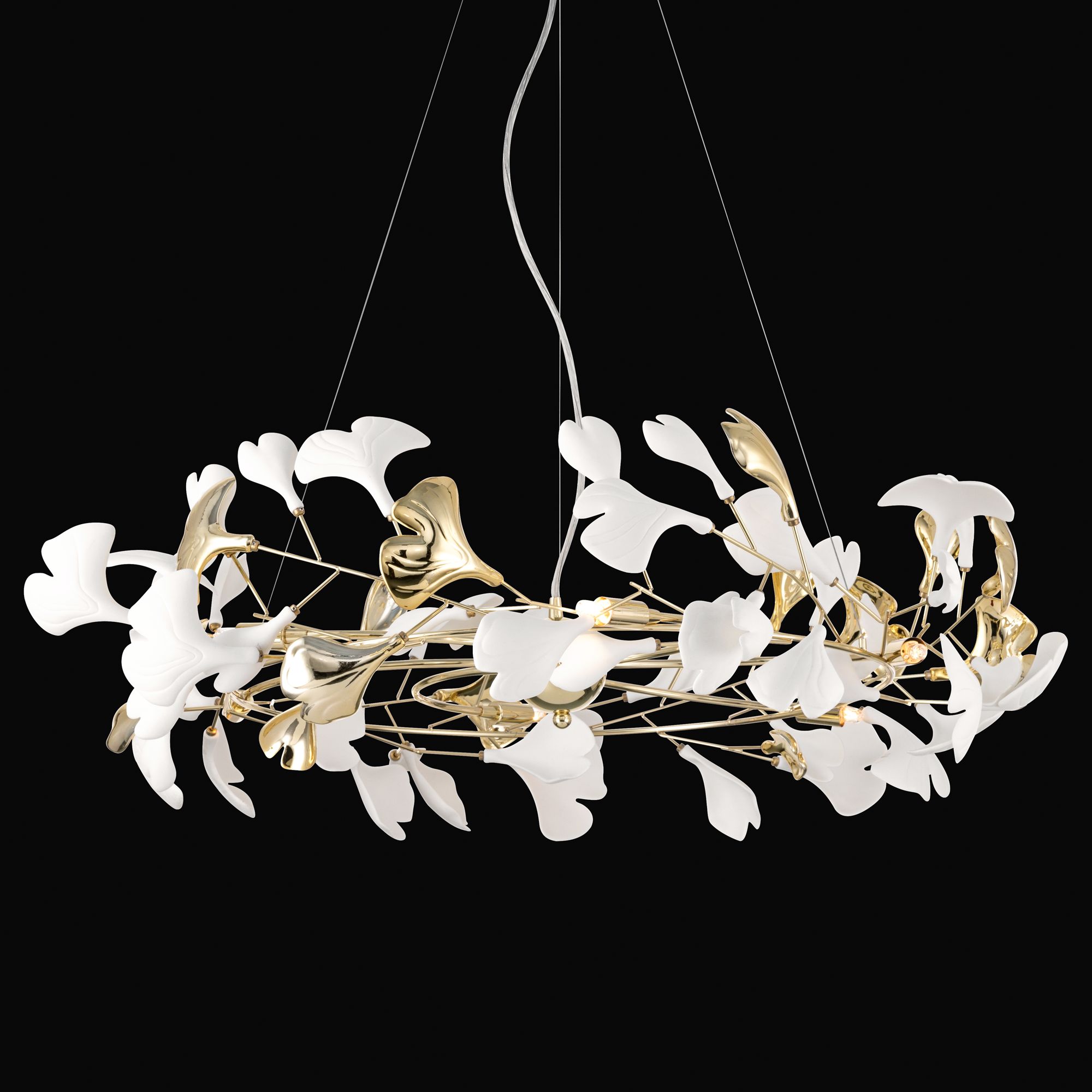 Image 2 Possini Euro Descanso 34 1/2"W Gold and Ceramic 6-Light Chandelier
